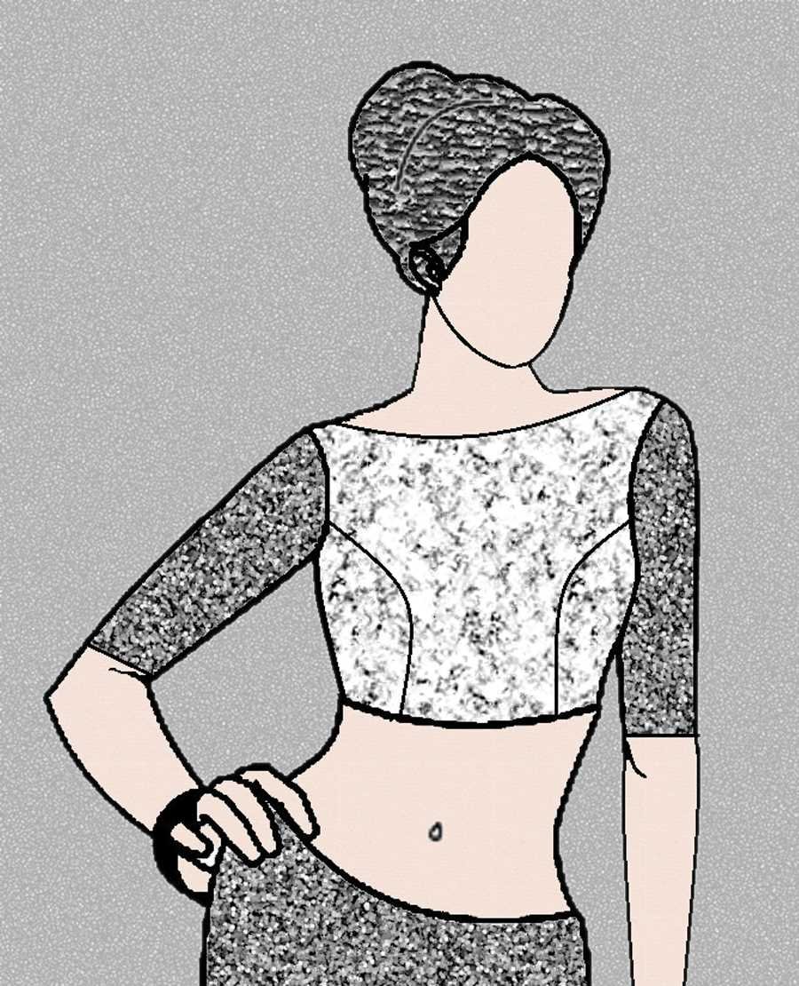 Buy Boat Neck Blouse Drafts Online | Design 6 | Blouse Guru