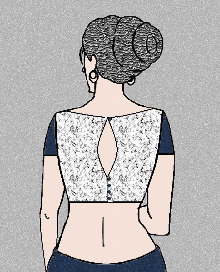 BLOUSE GURU DOUBLE KATORI DESIGN 11 BACK Double katori Design 11 - Image 1