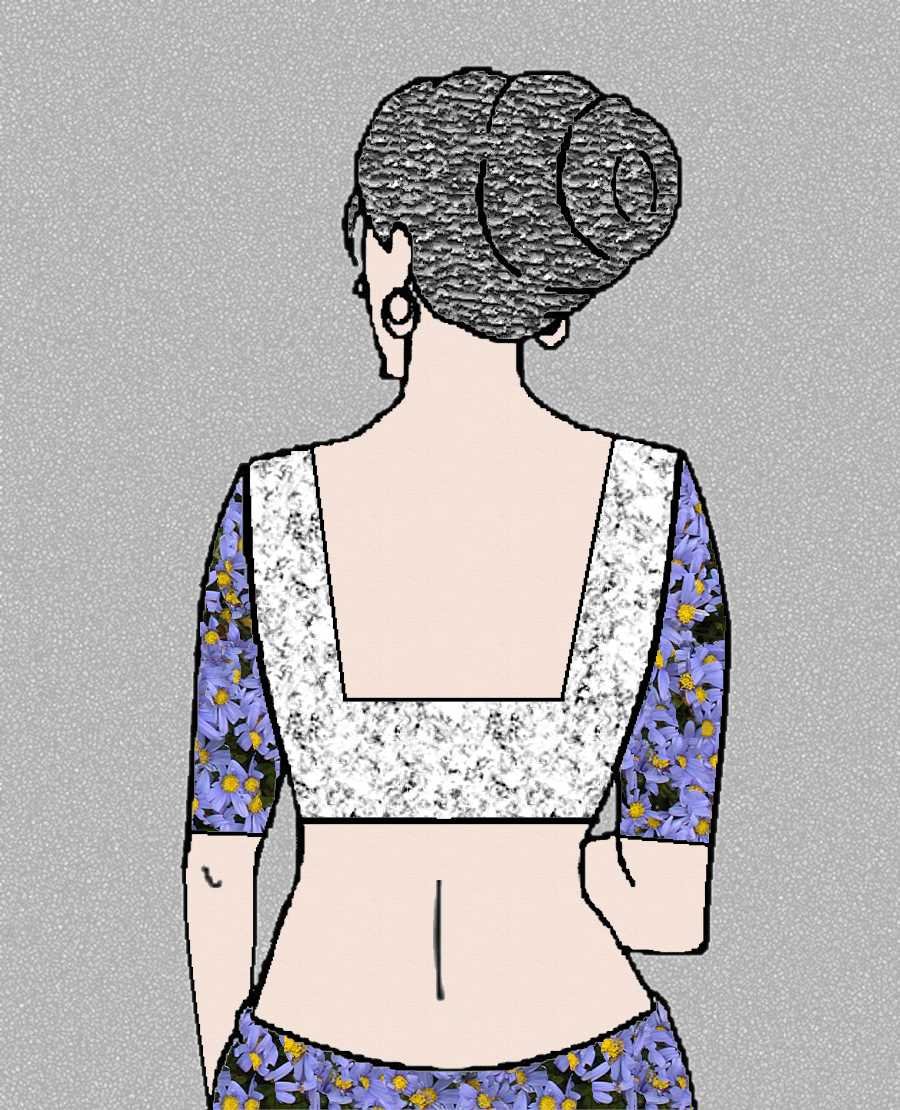 BLOUSE GURU NORMAL CUT DESIGN 14 BACK Normal Cut Design 14 - Image 1