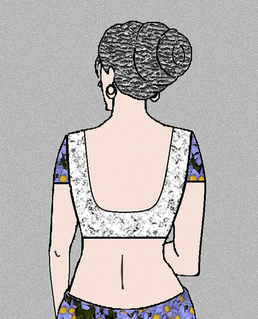 BLOUSE GURU NORMAL CUT DESIGN 1 BACK Normal Cut Design 1 - Image 2