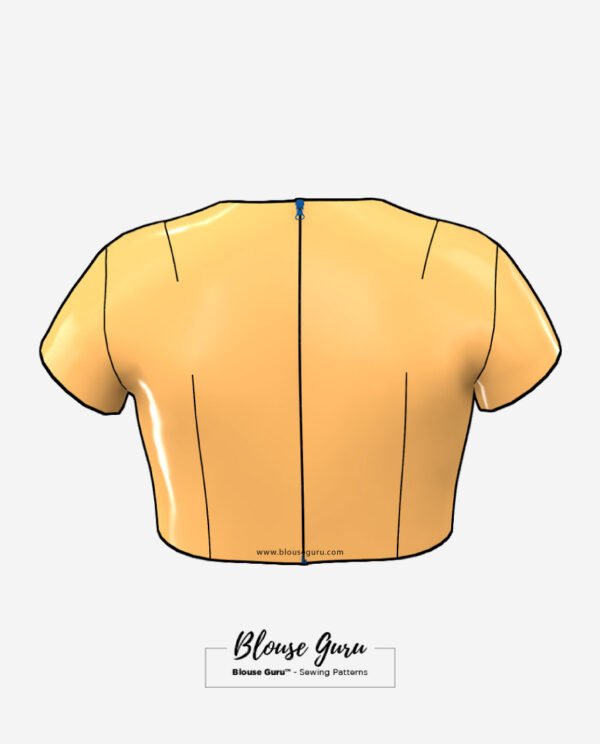 Blouse Guru Jewel Neck Back Open Design 1 Back
