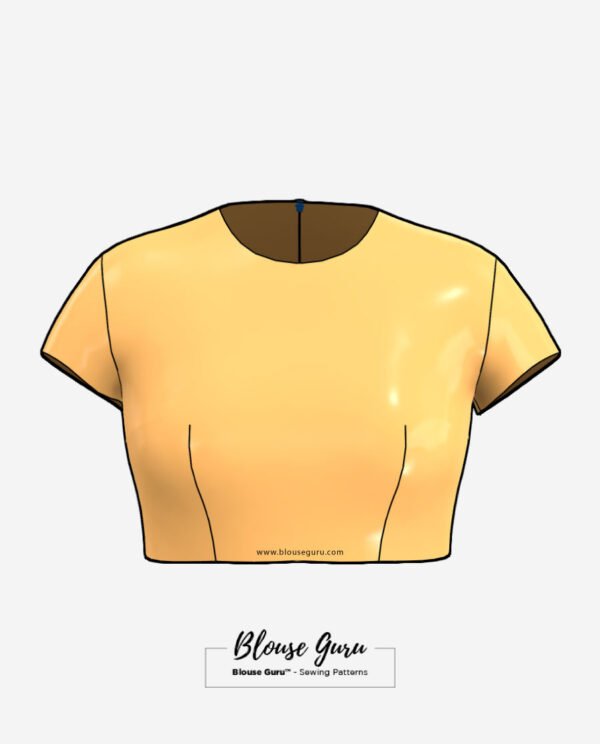 Blouse Guru Jewel Neck Back Open Design 2 Front