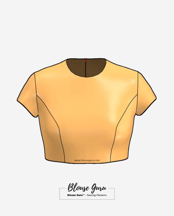 Blouse Guru Jewel Neck Back Open Design 3 Front