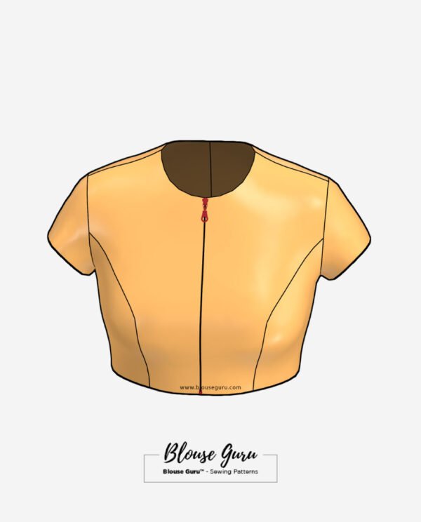 Blouse Guru Jewel Neck Front Open Design 3 Front