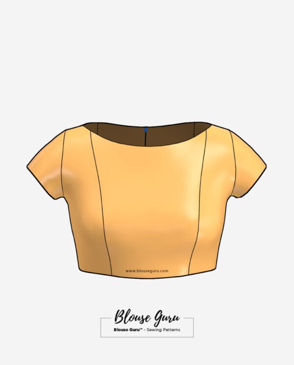 Blouse Guru Boat Neck Back Open Design 4 Front