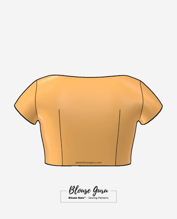 Blouse Guru Boat Neck Front Open Design 1 Back