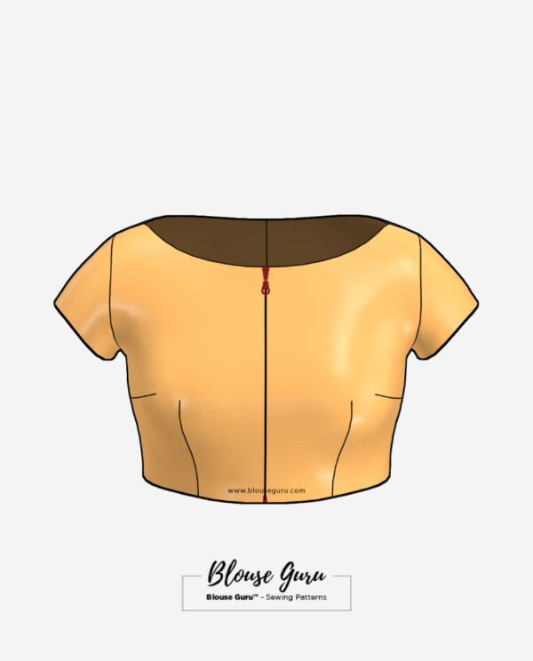 Blouse Guru Boat Neck Front Open Design 1 Front