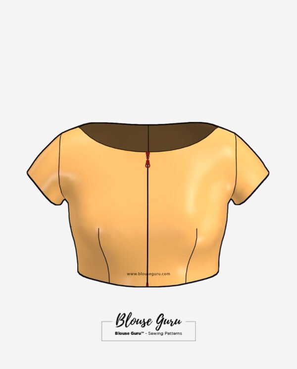 Blouse Guru Boat Neck Front Open Design 2 Front