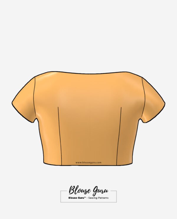 Blouse Guru Boat Neck Front Open Design 3 Back