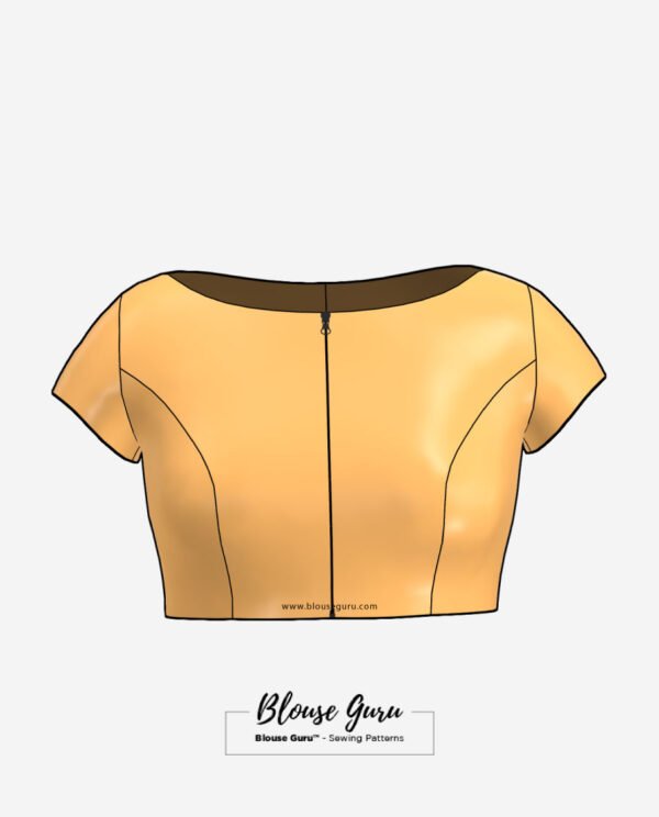 Blouse Guru Boat Neck Front Open Design 3 Front