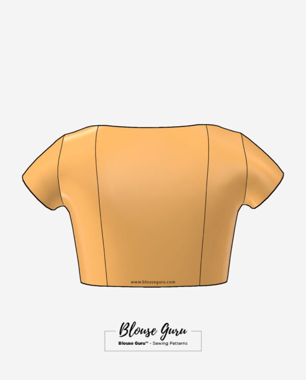 Blouse Guru Boat Neck Front Open Design 4 Back
