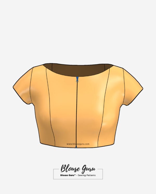 Blouse Guru Boat Neck Front Open Design 4 Front